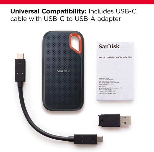 SanDisk 8TB Extreme Portable SSD - Up to 1050MB/s, USB-C, USB 3.2 Gen 2, IP65 Water and Dust Resistance, Updated Firmware - External Solid State Drive - SDSSDE61-8T00-G25 - Image 4