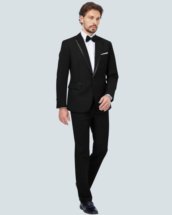 MAGE MALE Men's 2 Piece Suit One Button Slim Fit Formal Wedding Prom Tuxedo Suits Blazer Pants with Bow Tie Set - Image 7