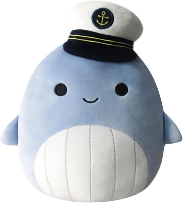 Squishmallows 8-Inch Samir Blue Whale with Sailor Hat - Little Ultrasoft Official Kelly Toy Plush - Image 2