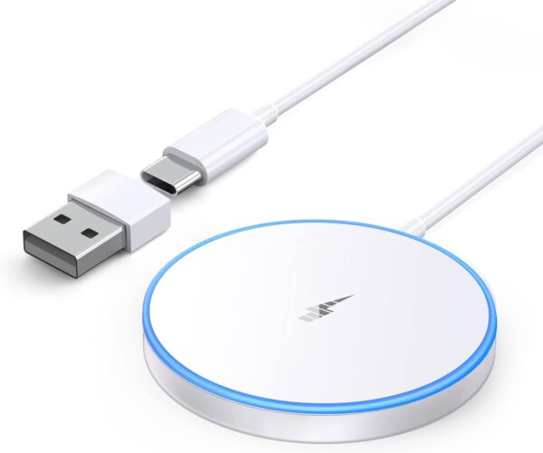 Magnetic Wireless Charger 15w Apple Mag-Safe Charger for iPhone 16 Pro Max/16 Pro/16/16 Plus/15/14/13/12 Series AirPods 3/2/Pro/Pro 2 LED Magnet Charging Pad Mag Safe Charger with Dual Charging Ports - Image 2