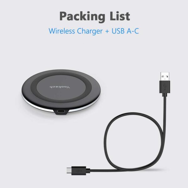 Yootech Wireless Charger,10W Max Fast Wireless Charging Pad Compatible with iPhone 16e/16/16 Plus/16 Pro Max/15/14/13/SE 2022/12/11/X/8,Samsung Galaxy S22/S21/S20,for AirPods Pro 2(No AC Adapter) - Image 7