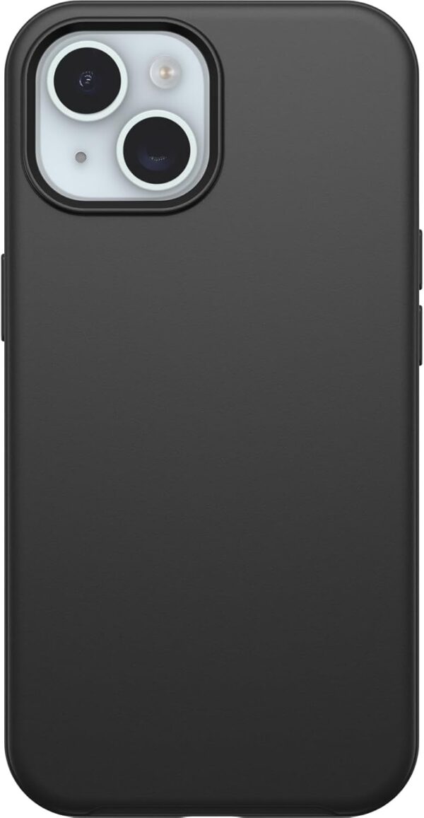 OtterBox iPhone 16e, 15, 14, & 13 Symmetry Series Case - BLACK, snaps to MagSafe, ultra-sleek, raised edges protect camera & screen (ships in polybag) - Image 3