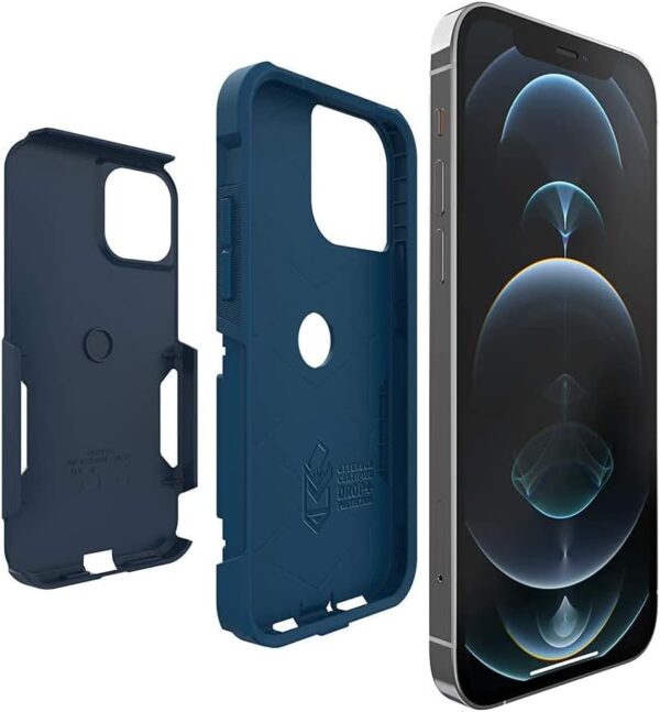 OtterBox iPhone 12 & iPhone 12 Pro Commuter Series Case - Bespoke Way (Blazer Blue/Stormy SEAS Blue), Slim & Tough, Pocket-Friendly, with Port Protection - Image 5