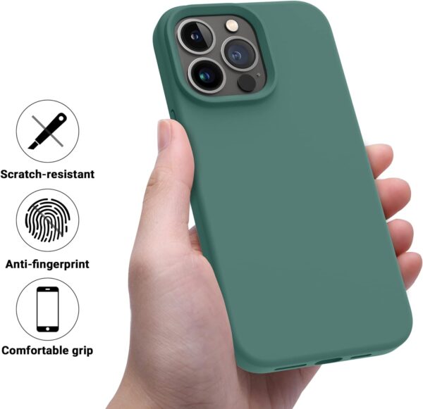 OTOFLY Designed for iPhone 14 Pro Case, Silicone Shockproof Slim Thin Phone Case for iPhone 14 Pro 6.1 inch (Pine Green) - Image 6