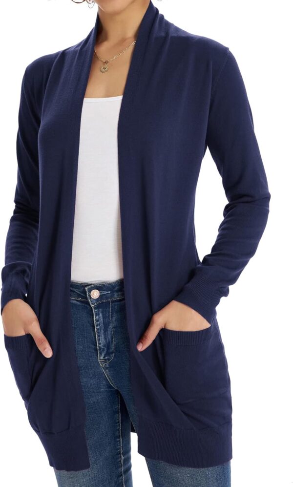 GRACE KARIN Women Lightweight Cardigan Sweaters with Pocket Long Sleeve Shrugs - Image 2