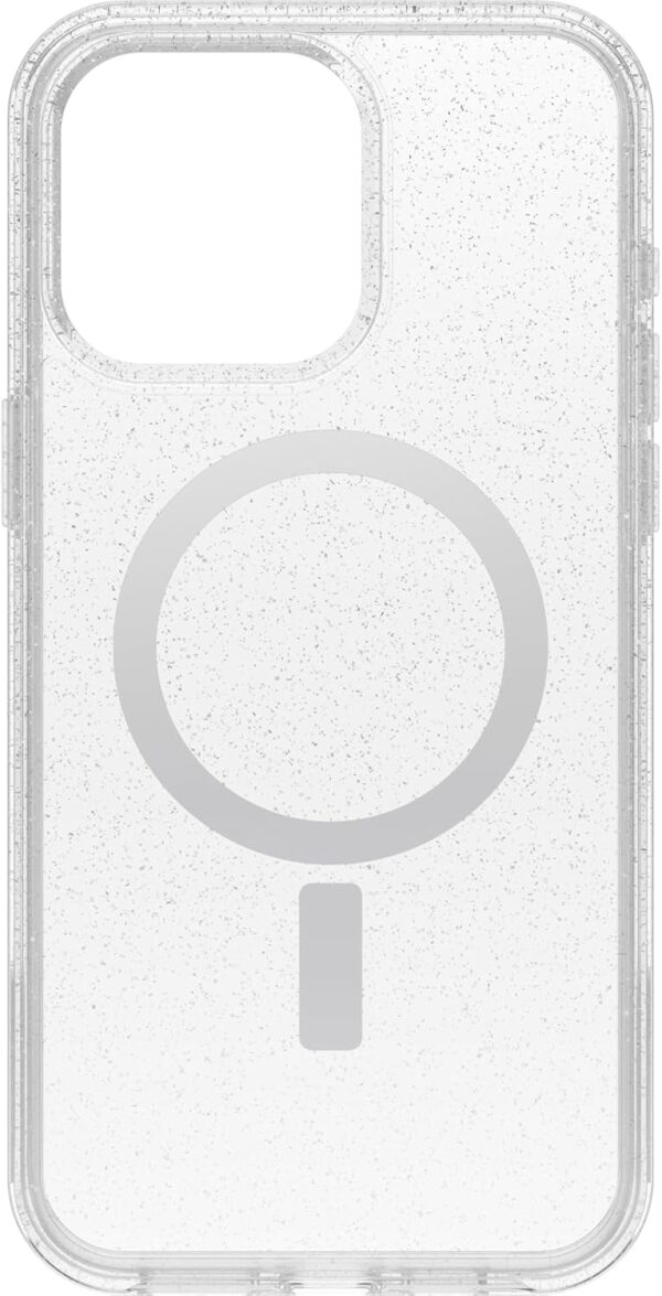 OtterBox iPhone 15 Pro MAX (Only) Symmetry Series Clear Case - Stardust (Clear/Silver), Snaps to MagSafe, Ultra-Sleek, Raised Edges Protect Camera & Screen - Image 2