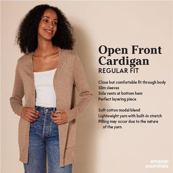 Amazon Essentials Women's Lightweight Open-Front Cardigan Sweater (Available in Plus Size) - Image 3