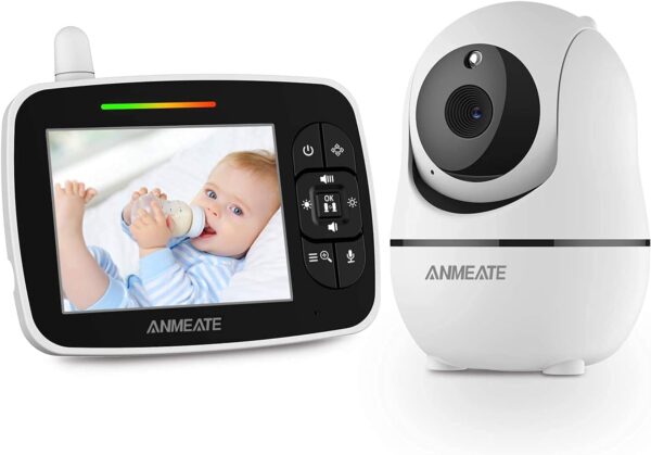 ANMEATE Child Monitor with Distant Pan-Tilt-Zoom Digital camera,Giant Show Video Child Monitor with Digital camera and Audio |Infrared Night time Imaginative and prescient |Two Manner Speak | Room Temperature| Lullabies and 960ft Vary（Black） - Image 2