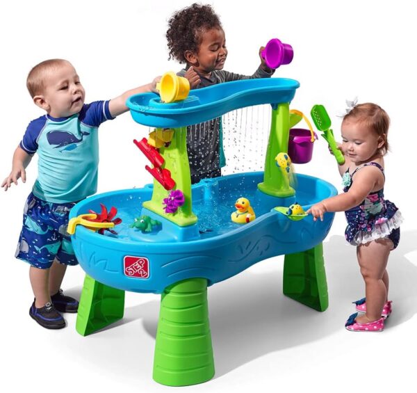 Step2 Rain Showers Splash Pond Toddler Water Table, Kids Water and Sand Activity Sensory Playset, Summer Outdoor Toys, 13 Piece Toy Accessories, For Toddles 1.5+ Years Old - Image 2