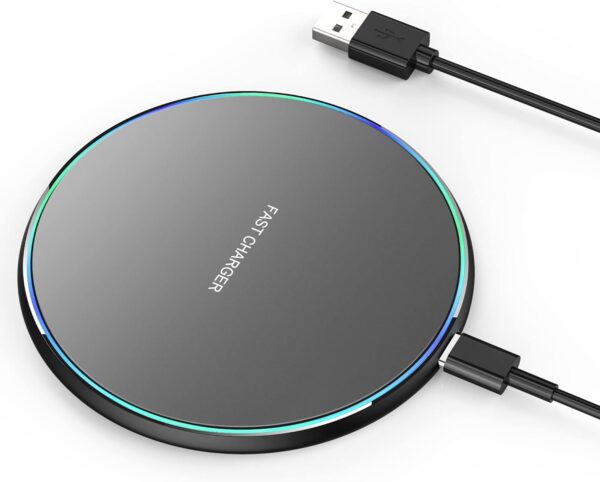 Wireless Charger, Wireless Charging Pad Compatible with iPhone 16 15 14 13 12 11 Pro Max/Mini/Plus/XR, 15W Max Fast Wireless Charging Pad Mat for Samsung Galaxy S23/S22/S21/S20/S10, AirPods Pro/3/2 - Image 2