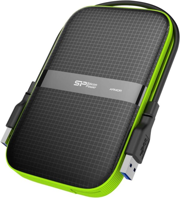 SP Silicon Power 2TB Rugged Portable External Hard Drive Armor A60 Shockproof USB 3.1 Gen1 for PC Mac Xbox and PS4 Black - Image 2