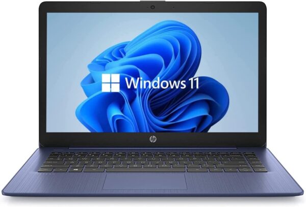 HP 14" HD Laptop, Windows 11, Intel Celeron Dual-Core Processor Up to 2.60GHz, 4GB RAM, 64GB SSD, Webcam, Dale Blue (Renewed) - Image 2