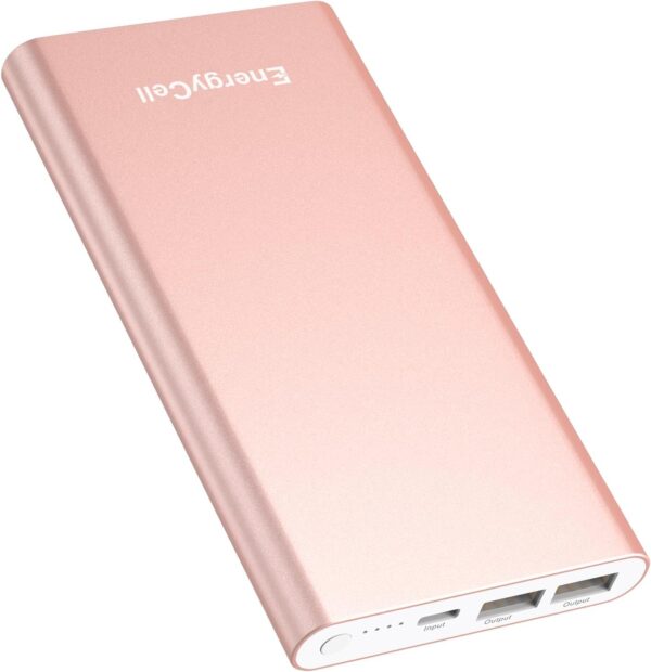 Pilot 4GS Portable Charger 12000mAh Fast Charging Power Bank Dual 3A High-Speed Output Battery Pack Compatible with iPhone 16 15 14 13 12 11 and More（Charging Cable Included (Rose Gold) - Image 2