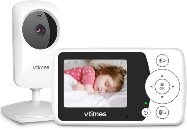 Baby Monitor with Camera and Audio, Video Baby Monitor No WiFi Night Vision, 2.4" LCD Screen Portable Baby Camera VOX Temperature Sensor Lullaby Alarm 1000ft Range, Ideal for Baby/Elderly/Pet - Image 2