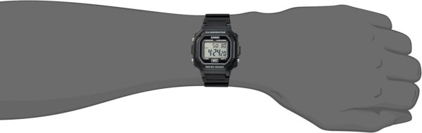 Casio F108WH Series | Men's Digital Watch | Illuminator | Water Resistant | LED Light | Daily Alarm | 1/100 SEC Stopwatch | 3 Hands (HR, Min, SEC) | Date/Day Display | Daily Alarm | 7 Year Battery - Image 3