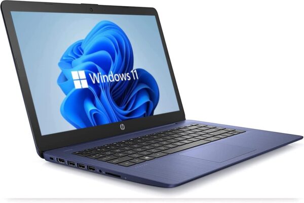 HP 14" HD Laptop, Windows 11, Intel Celeron Dual-Core Processor Up to 2.60GHz, 4GB RAM, 64GB SSD, Webcam, Dale Blue (Renewed) - Image 3