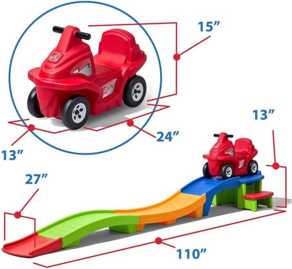 Step2 Up & Down Roller Coaster Kids Ride On Toy, Push Car, Indoor/Outdoor Playset, Made of Durable Plastic, Max Weight 50 lbs., For Toddlers 2-5 Years Old, Multicolor - Image 7