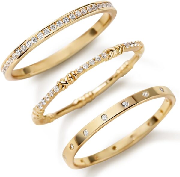 14K Gold Filled Rings Band Rings for Women Thin Gold Ring Plain Statement Band Ring Comfort Fit Size 5 to 10 - Image 2