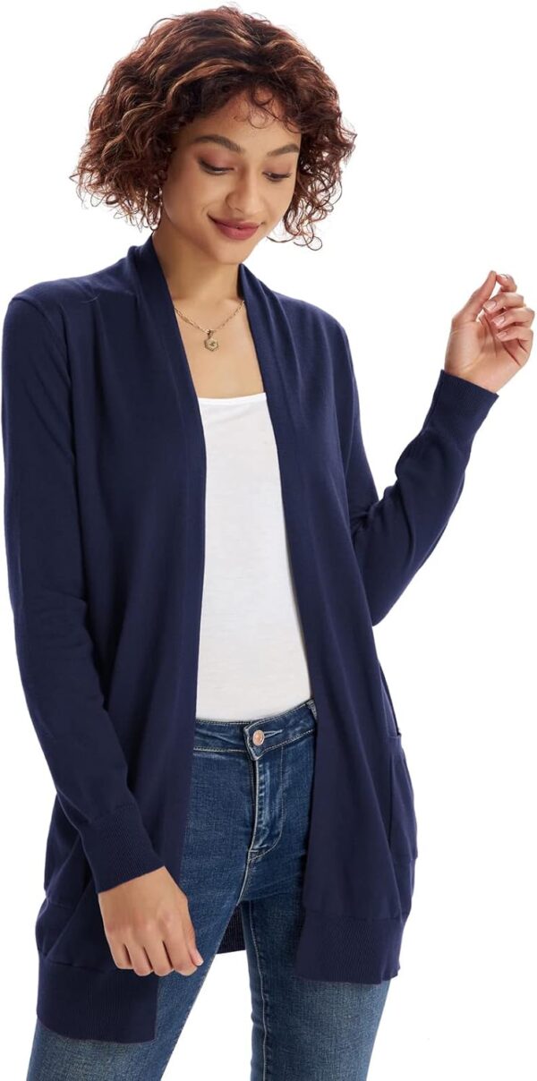 GRACE KARIN Women Lightweight Cardigan Sweaters with Pocket Long Sleeve Shrugs - Image 3