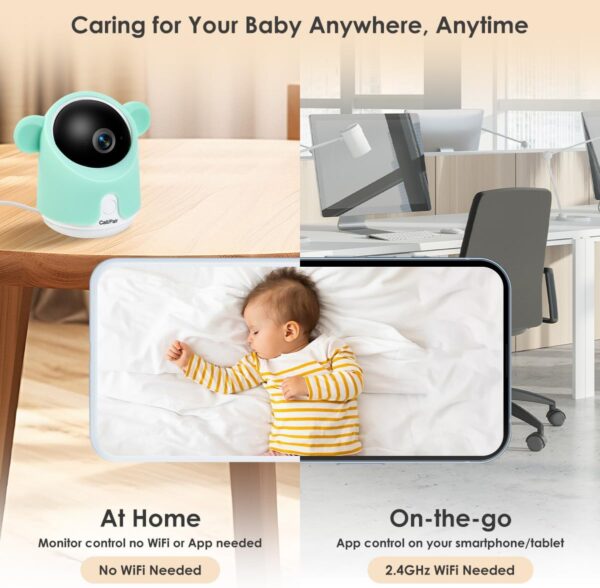 Baby Monitor with Camera and Audio, 1080P Baby Camera Monitor WiFi Smartphone App Control Night Vision 4.3” Screen 2-Way Talk Temperature & Humidity Sensor Lullabies Motion & Cry Detection iOS/Android - Image 4