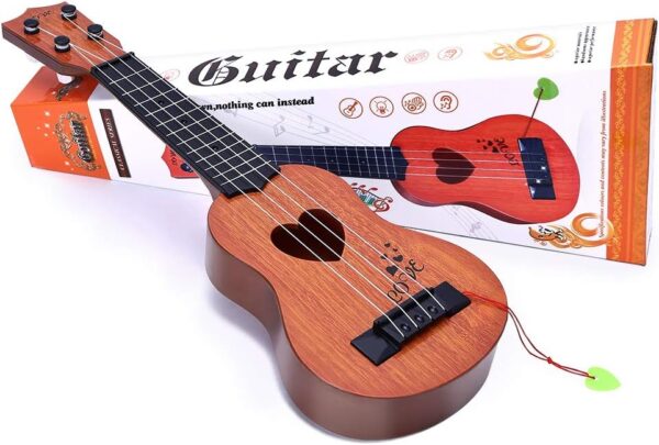 YEZI Kids Toy Classical Ukulele Guitar Musical Instrument, Brown - Image 3