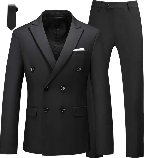 MOGU Mens 2 Piece Double Breasted Swimsuit Slim Match Tuxedo Blazer and Pants for Wedding ceremony Promenade Homecoming - Image 2