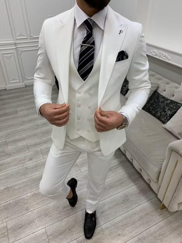 3 Piece Suit Men Slim Fit Double Breasted Suit for Men Wedding Suits Classic One Button Formal Prom Dinner Tuxedo - Image 4