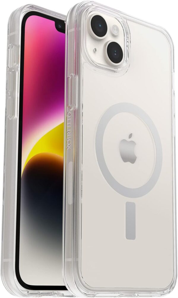 OtterBox iPhone 14 Plus Symmetry Series+ Case - CLEAR , ultra-sleek, snaps to MagSafe, raised edges protect camera & screen - Image 2