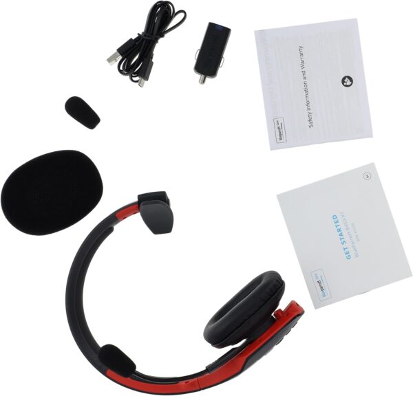 Cummins Edition BlueParrott B450-XT Noise Cancelling Bluetooth Headset – Unique Design with Industry Leading Sound & Improved Comfort, Up to 24 Hours of Talk Time, IP54-Rated, Black Red - Image 7