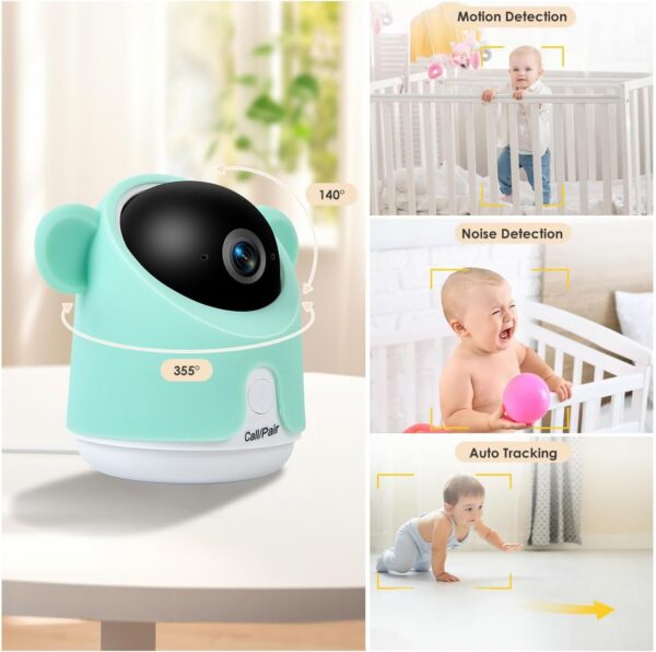 Baby Monitor with Camera and Audio, 1080P Baby Camera Monitor WiFi Smartphone App Control Night Vision 4.3” Screen 2-Way Talk Temperature & Humidity Sensor Lullabies Motion & Cry Detection iOS/Android - Image 6