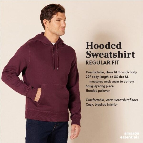 Amazon Essentials Men's Sweatshirt Hoodie, Big & Tall Options Available - Image 3