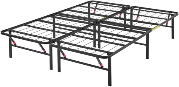 Amazon Basics Bed Frame with Storage, Foldable Metal Platform, Sturdy Steel, No Box Spring Needed, 14 inches High, Tool-Free Setup, Full Size, Black - Image 2