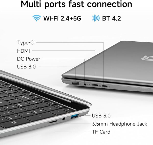 15.6 Inch Laptop with Office 365, 4GB RAM, 128GB Storage Expandable 1TB, 5205U Processor, HD Display, Windows 11 Laptops Computer, Wi-Fi 5, BT4.2, Numpad, Type-C, for Business and Students. - Image 9