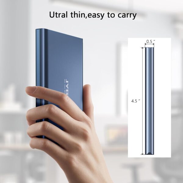 500GB External Hard Drive,2.5'' Ultra Slim Portable HDD USB 3.0 Compatible for PC,Laptop,PS4,Chromebook,Blue - Image 6