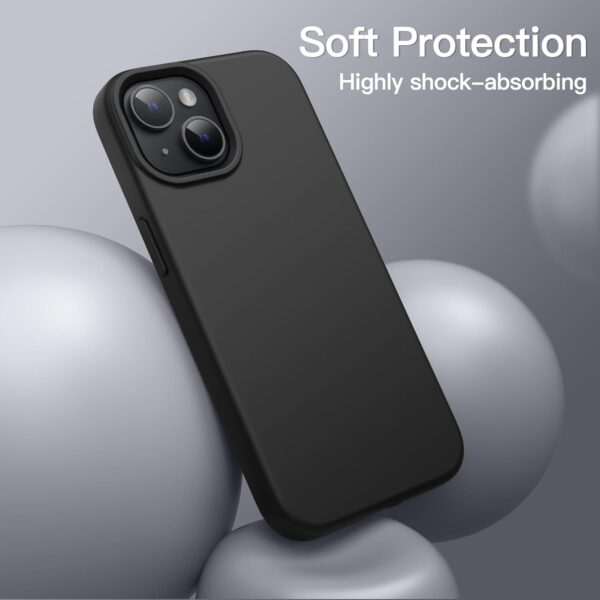 JETech Silicone Case for iPhone 13 6.1-Inch, Silky-Soft Touch Full-Body Protective Phone Case, Shockproof Cover with Microfiber Lining (Black) - Image 5