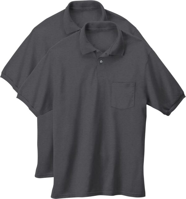 Hanes Men's Short-Sleeve Jersey Pocket Polo (Pack of 2) - Image 2