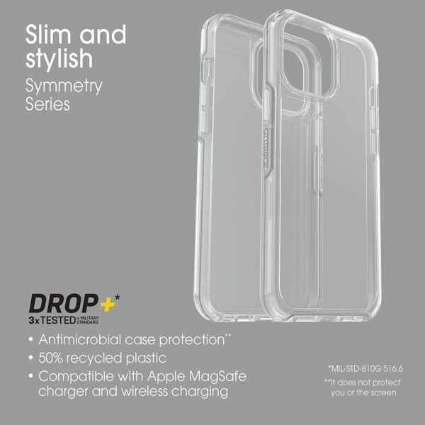 OtterBox iPhone 13 Pro Max & iPhone 12 Pro Max Symmetry Series Case - Clear, Ultra-Sleek, Wireless Charging Compatible, Raised Edges Protect Camera & Screen - Image 7