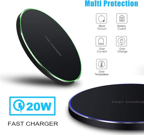 Fast Wireless Charger,20W Max Wireless Charging Pad Compatible with iPhone 16/16 Pro/15/14/13/12/SE/11/XS Max/XR,AirPods;FDGAO Wireless Charge Mat for Samsung Galaxy S24/S23/Note,Pixel/LG G8 - Image 5