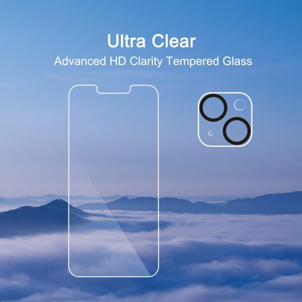 Ailun 3 Pack Screen Protector Compatible for iPhone 14 Plus[6.7 inch] + 3 Pack Camera Lens Protector,Case Friendly Tempered Glass Film,[9H Hardness] - HD - Image 5