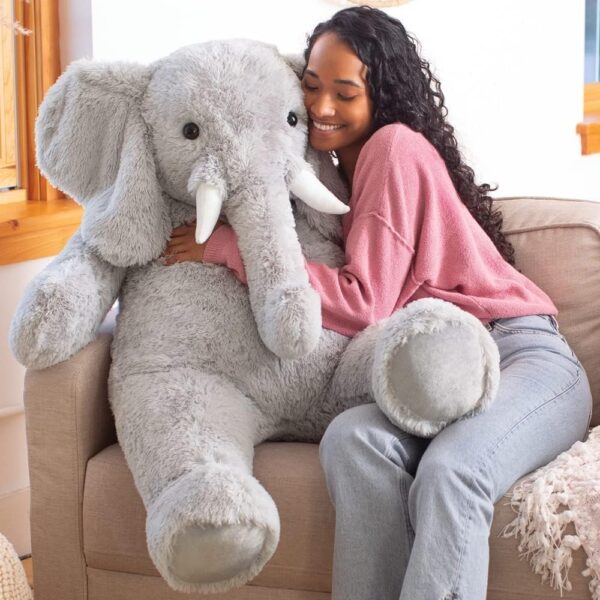 Vermont Teddy Bear Giant Elephant Stuffed Animal – 4 Foot Big Stuffed Elephant Plush from Giant Cuddle Collection Collectible Plushie for All Ages – Finished in The USA - Image 2