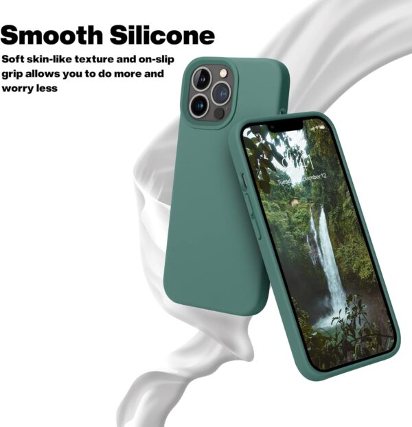 OTOFLY for iPhone 13 Pro Case [Compatible with MagSafe] Full-Body Silicone Shockproof Slim Thin Phone Case for iPhone 13 Pro 6.1 inch (Midnight Green) - Image 5