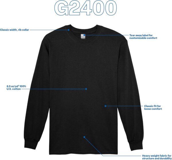 Gildan Unisex Adult Ultra Cotton Long Sleeve T-Shirt, Style G2400, Multipack - Image 5