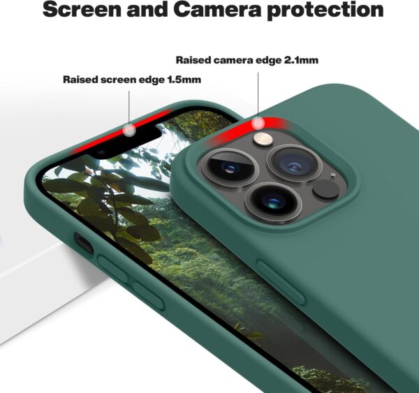 OTOFLY for iPhone 13 Pro Case [Compatible with MagSafe] Full-Body Silicone Shockproof Slim Thin Phone Case for iPhone 13 Pro 6.1 inch (Midnight Green) - Image 8