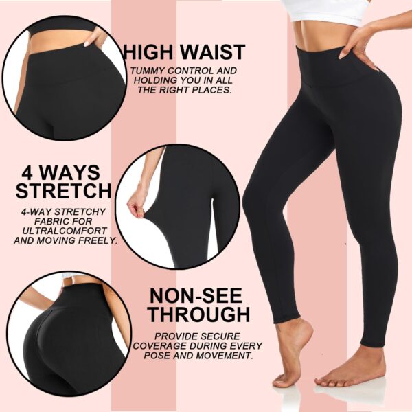 yeuG 7 Pack High Waisted Leggings for Women Tummy Control Soft Workout Yoga Pants - Image 6