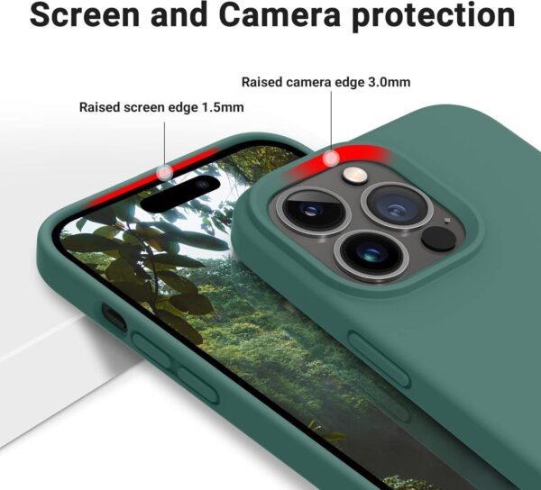 OTOFLY Designed for iPhone 14 Pro Case, Silicone Shockproof Slim Thin Phone Case for iPhone 14 Pro 6.1 inch (Pine Green) - Image 8