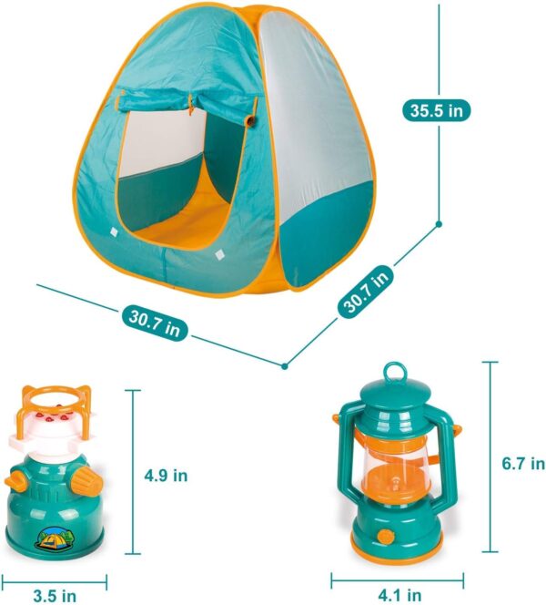 FUN LITTLE TOYS Pop Up Play tent with camping Gear and Tools set, Outdoor Toys for kids - Image 7