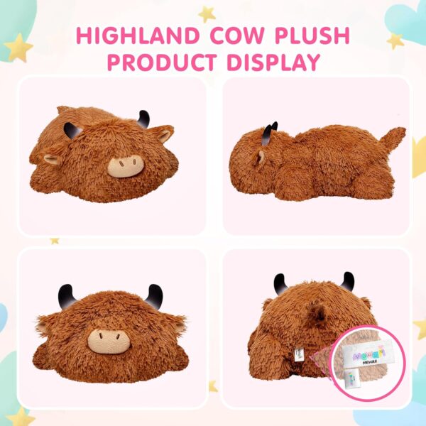 Weighted Highland Cow Plush, Weighted Stuffed Animals 4.0 Lbs, Weighted Cow Plush for Kids, Highland Cow Stuffed Animals, Weighted Plush Toy Birthday Gifts for Women, Girls and Males (23 inch) - Image 7