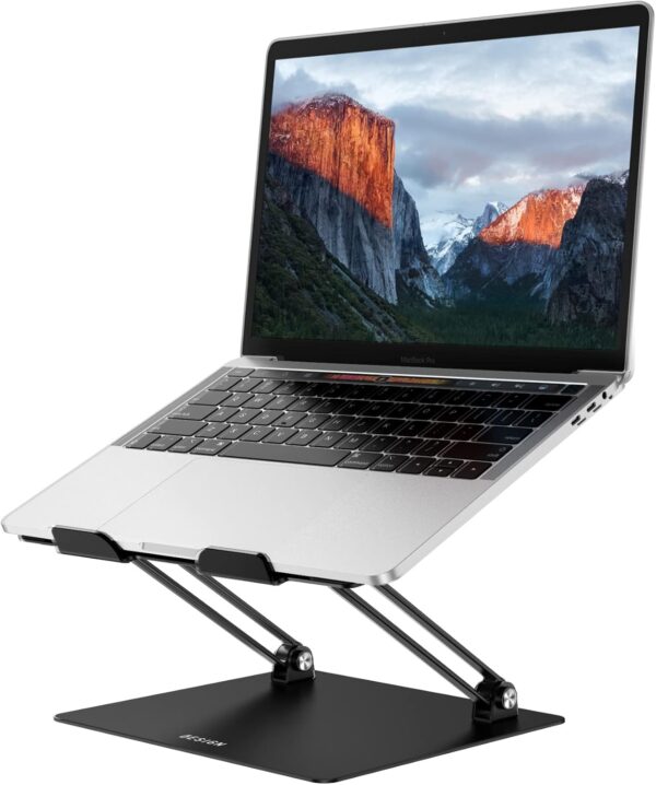 BESIGN LS10 Aluminum Laptop Stand, Ergonomic Adjustable Notebook Riser Holder Computer Stand Compatible with Air, Pro, Dell, HP, Lenovo More 10-14" Laptops, Black - Image 3