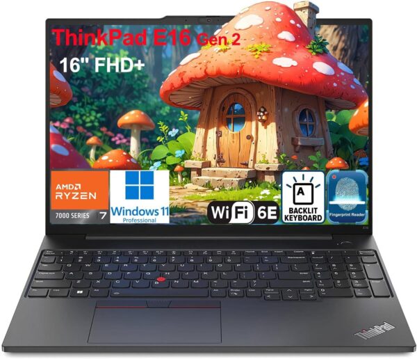 Lenovo ThinkPad E16 G2 16" FHD+ Business Laptop Computer, AMD Octa-Core Ryzen 7 7735HS (Beat i7-1355U), 64GB DDR5 RAM, 1TB PCIe SSD, WiFi6E, Backlit KB, Fingerprint Reader, Windows 11 Pro, Vent-Hear - Image 2