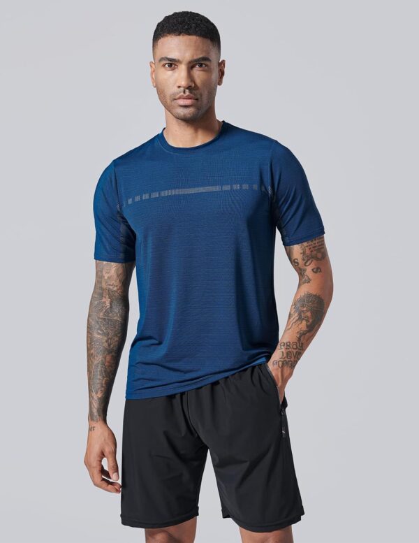 5 Pack Men’s Active Quick Dry Crew Neck T Shirts | Athletic Running Gym Workout Short Sleeve Tee Tops Bulk - Image 4